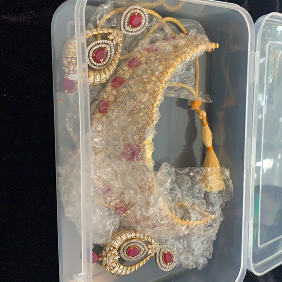 Stunning American diamond necklace in 1gm gold - Picture 6 of 7